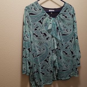 Croft & Barrow Turquoise patterned Blouse